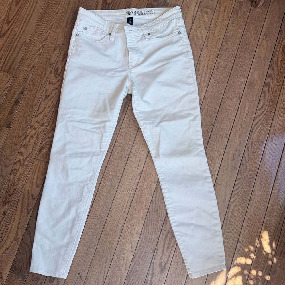 Gap Legging Skimmer Jeans Size US 2/26R White Skinny Ankle Denim